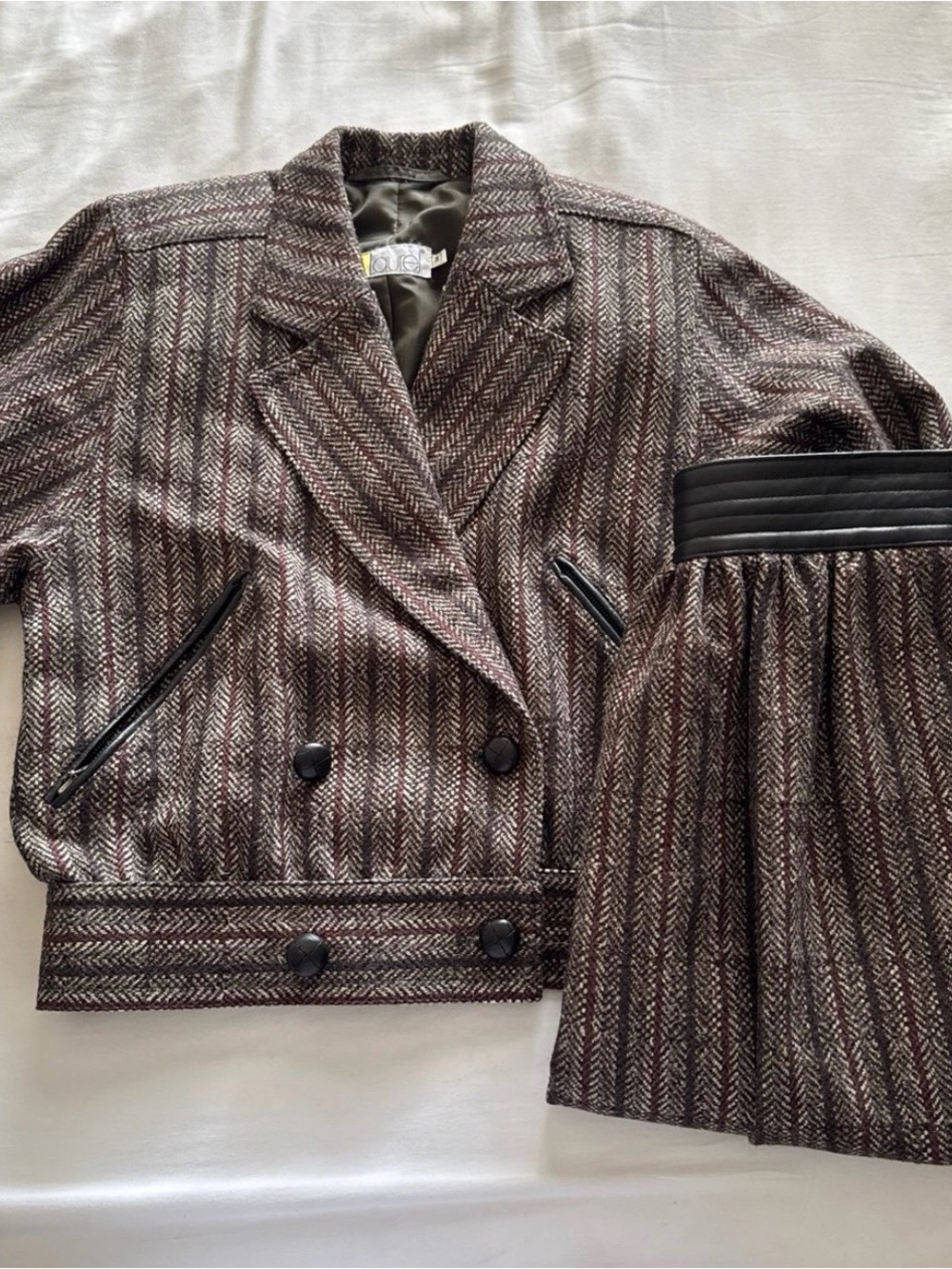 Vintage Laurèl by Escada 2-Piece Skirt Suit (Made in West Germany) Herringbone